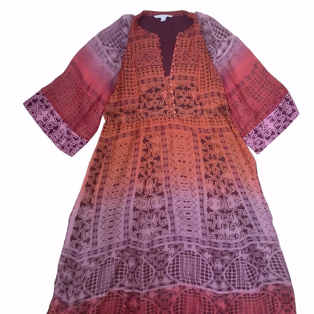Diane von Furstenburg Silk Maxi Dress – Lined, Size 14 w/ Pockets
